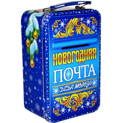 Сладкий подарок на Новый Год  в жестяной упаковке весом 610 грамм 